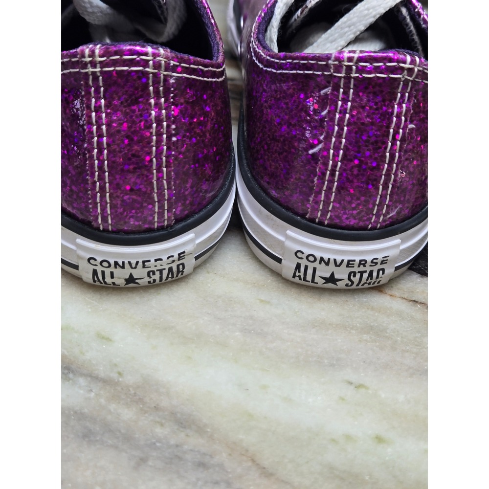 Converse Chuck Taylor All Star Purple Glitter Low  Sneakers Junior Sparkly Eu 36 - Picture 6 of 10